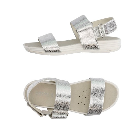 Geox Shoes - Respira Chunky Chrome Ankle Straps platform Mirror Metallic Shiny Outdoor Hiking